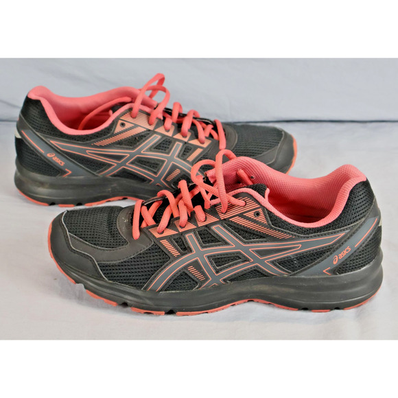 ASICS Shoes Womens Size 10 Black Pink Running Sneakers Mesh Athletic Road T7K9N - Picture 1 of 7